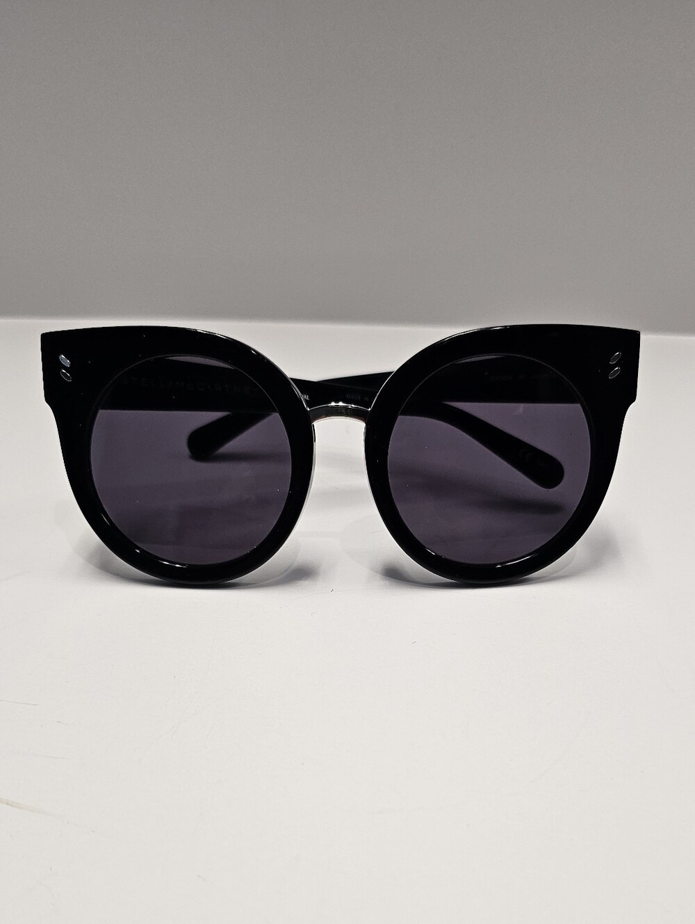 Stella McCartney Rounded Cat-Eye Black Sunglasses